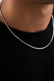 14 Ayar Yılan Beyaz Zincir Erkek Altın Kolye