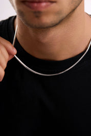 14 Ayar Yılan Beyaz Zincir Erkek Altın Kolye