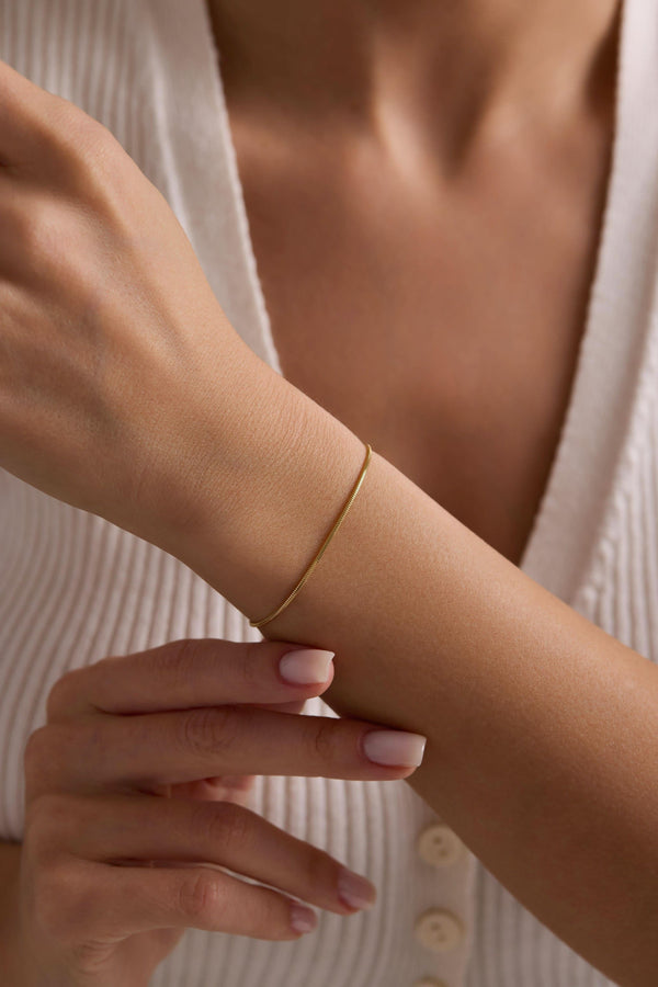 14 Ayar Yuvarlak Formlu Tondo Altın Zincir Bileklik (1.95 mm)