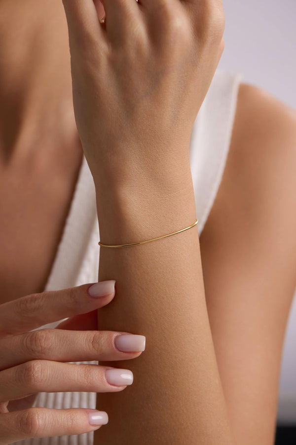 14 Ayar Yuvarlak Formlu Tondo Altın Zincir Bileklik (1.95 mm)