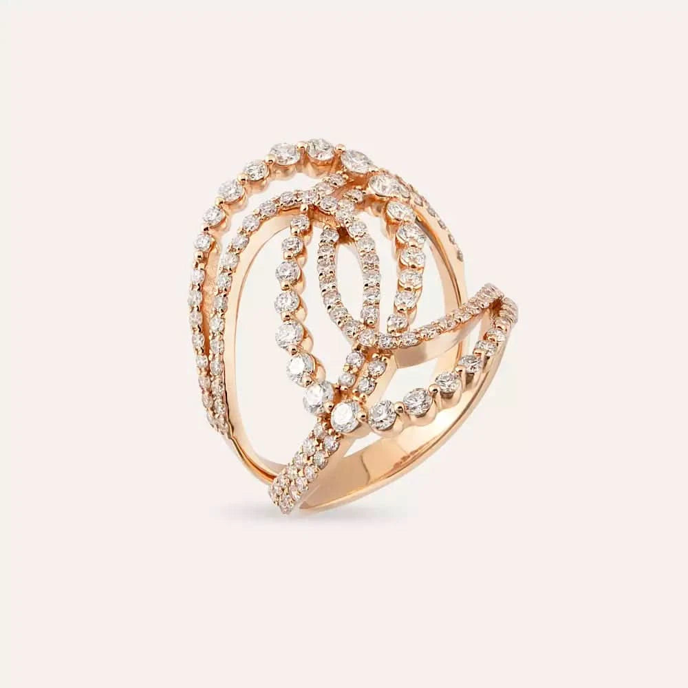 1.42 CT Pırlanta Taşlı Rose Altın Yüzük