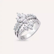 1.59 CT Baget ve Markiz Kesim Pırlanta Taşlı Beyaz Altın Yüzük