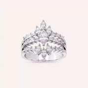 1.59 CT Baget ve Markiz Kesim Pırlanta Taşlı Beyaz Altın Yüzük