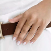 1.59 CT Orange Safir Taşlı Sarı Altın Tamtur Yüzük