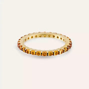 1.59 CT Orange Safir Taşlı Sarı Altın Tamtur Yüzük