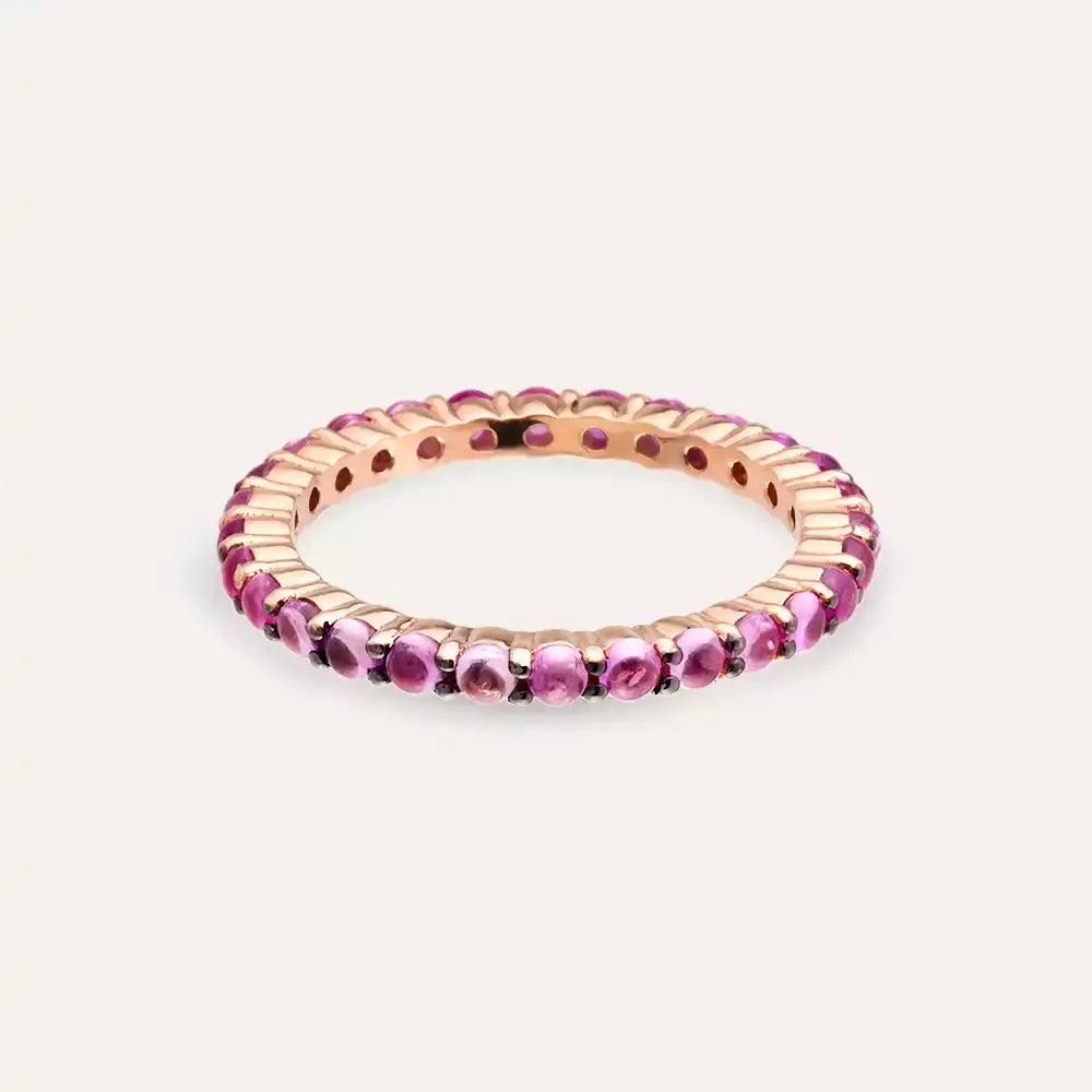 1.70 CT Yakut Taşlı Rose Altın Tamtur Yüzük