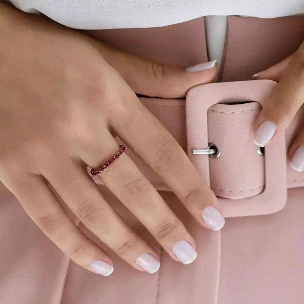 1.70 CT Yakut Taşlı Rose Altın Tamtur Yüzük