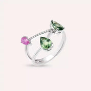 Brio 1.99 CT Multicolor Safir ve Pırlanta Taşlı Beyaz Altın Yüzük