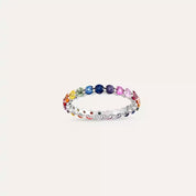 2.11 CT Multicolor Safir Taşlı Beyaz Altın Tamtur Yüzük