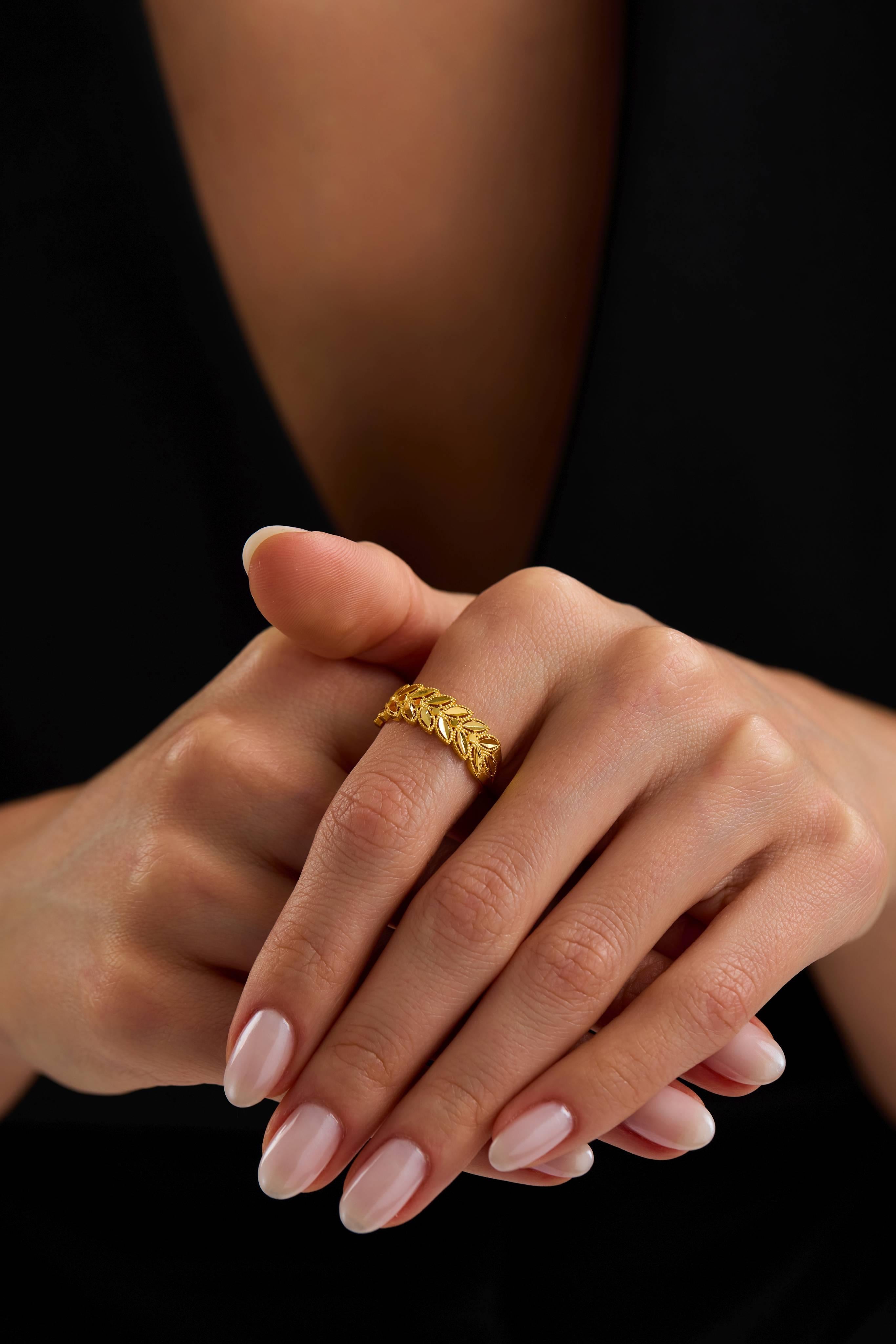 22 Ayar Buğday Altın Yüzük