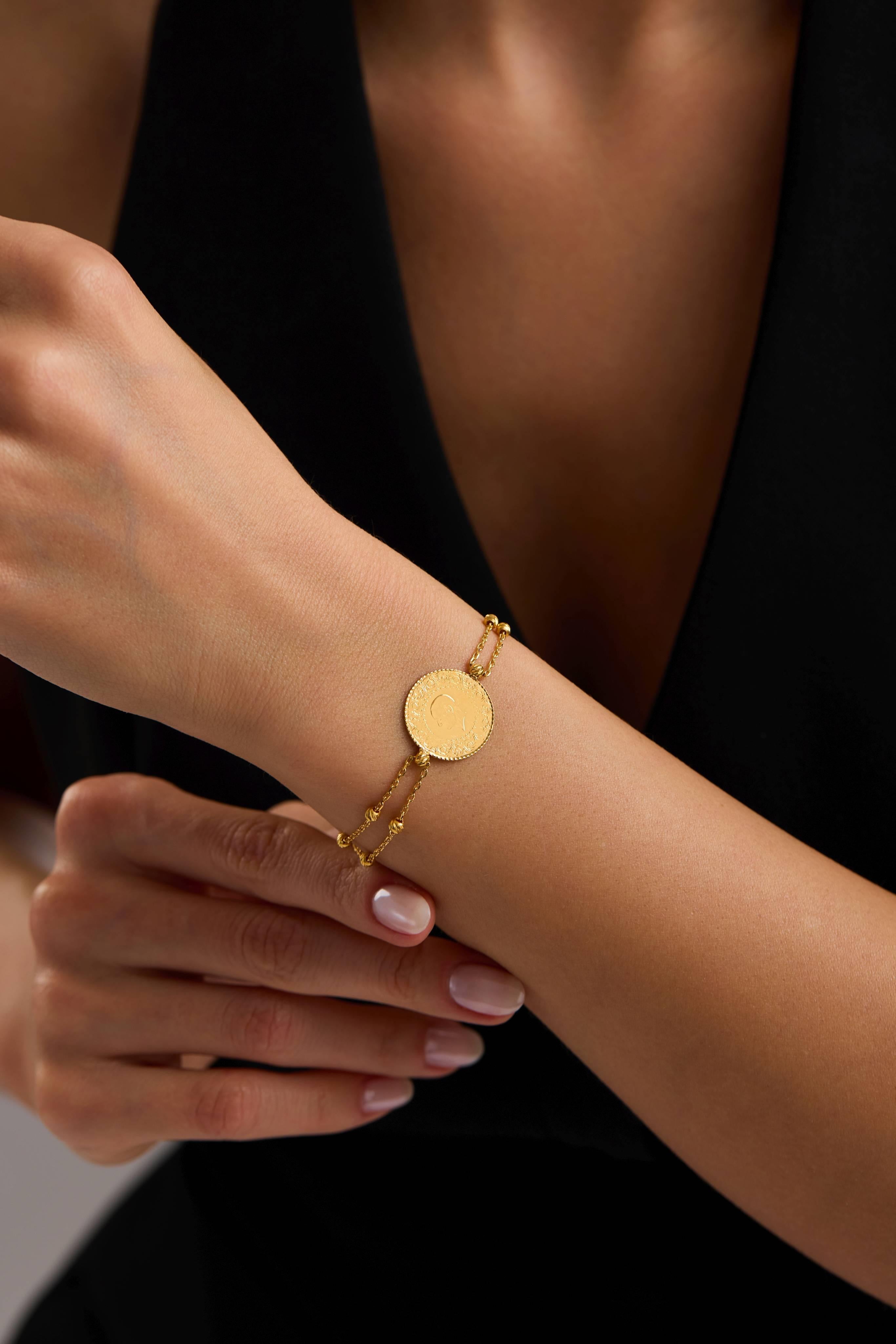 22 Ayar Çeyrekli Dorika Altın Bileklik