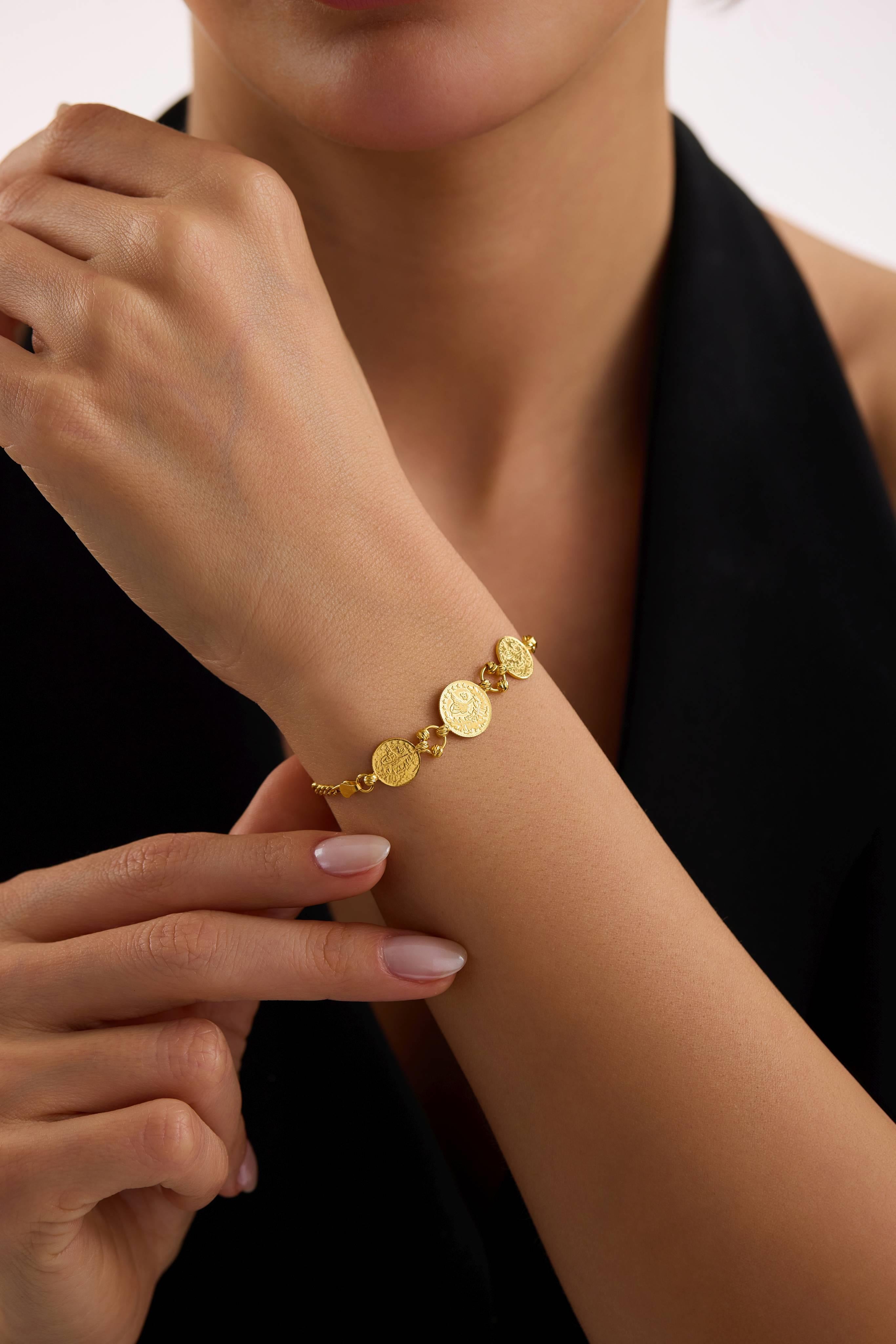 22 Ayar Dorikalı Figaro Tuğralı Altın Bileklik