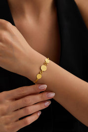 22 Ayar Dorikalı Figaro Tuğralı Altın Bileklik