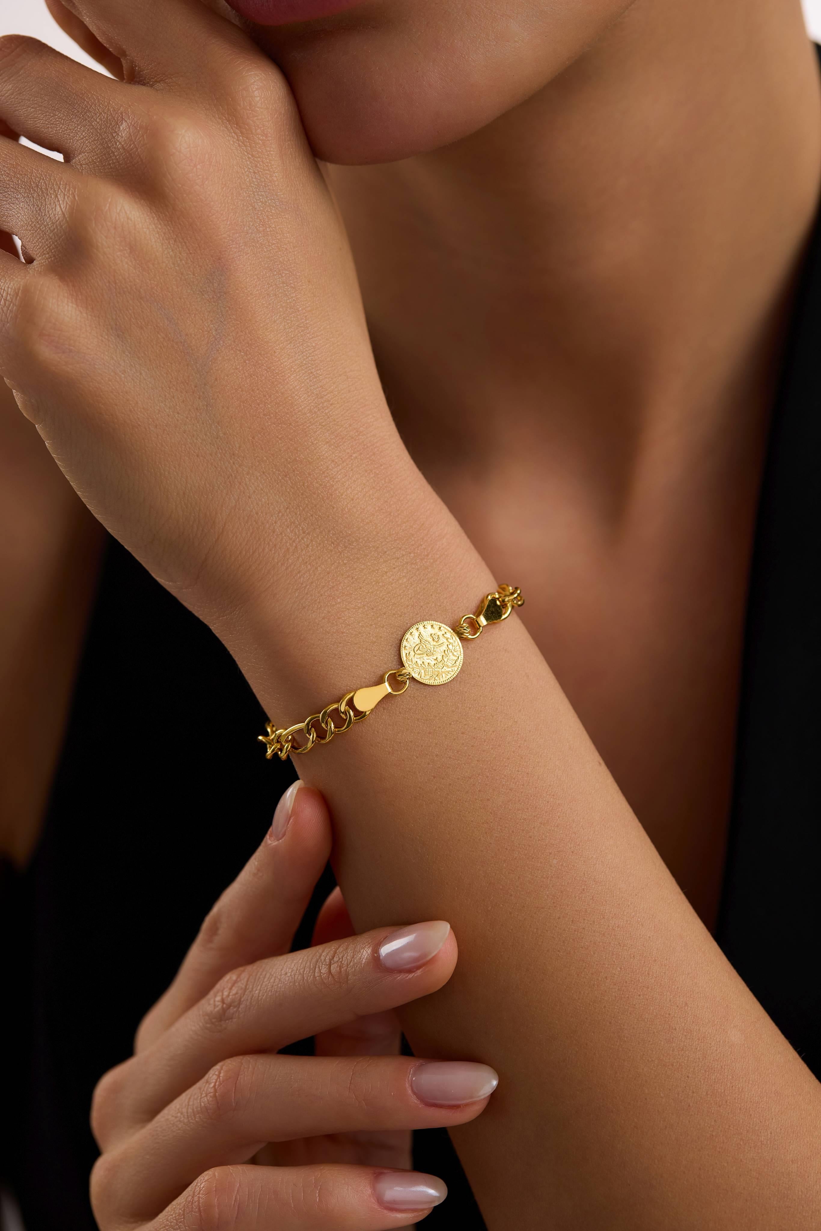 22 Ayar Figaro Tuğralı Altın Bileklik