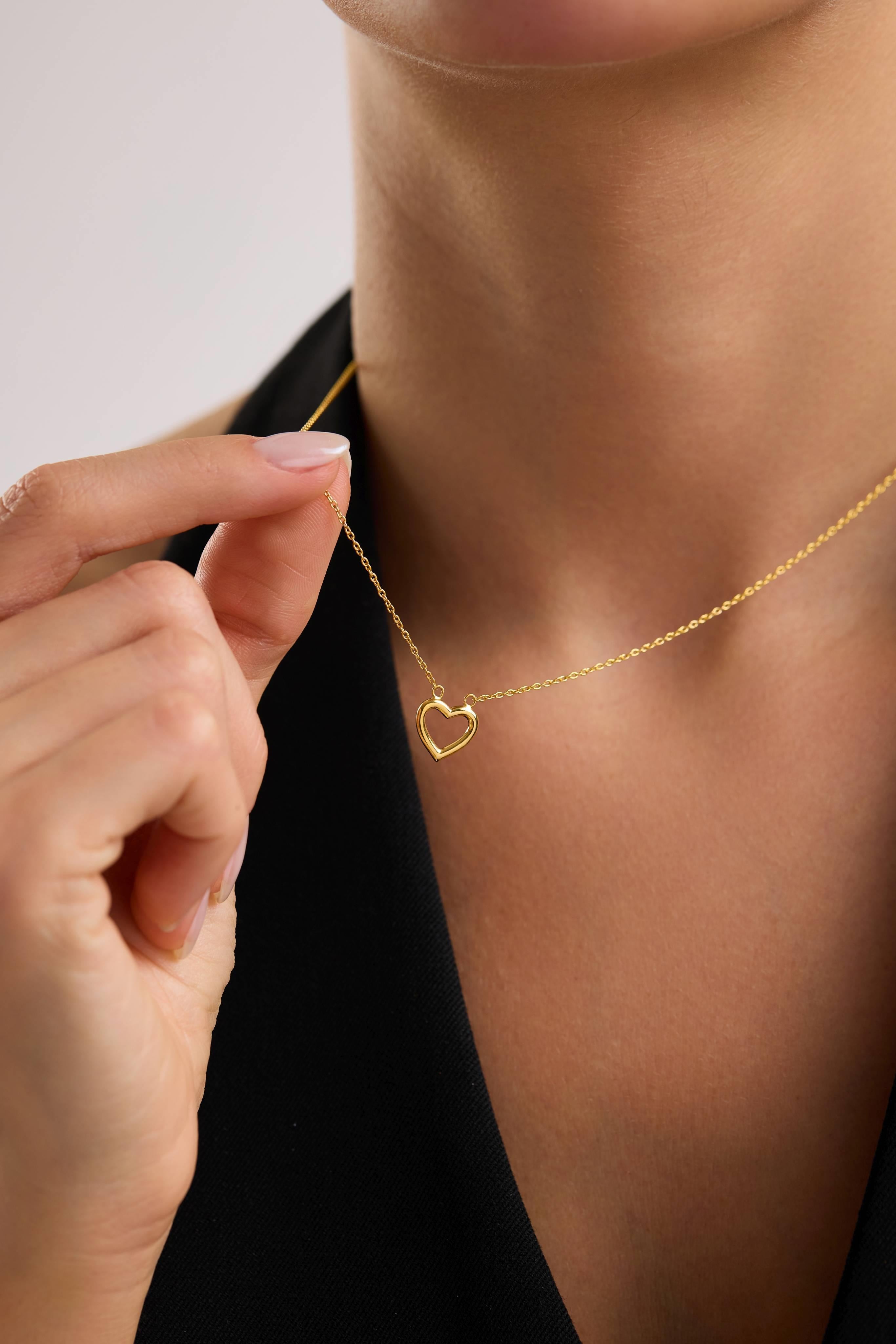 22 Ayar Kalp Altın Kolye