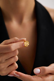 22 Ayar Kar Tanesi Altın Küpe