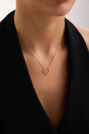 22 Ayar Sonsuzluk ve Kalp Altın Kolye