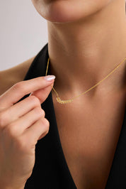 22 Ayar Taşlı Yaprak Altın Kolye