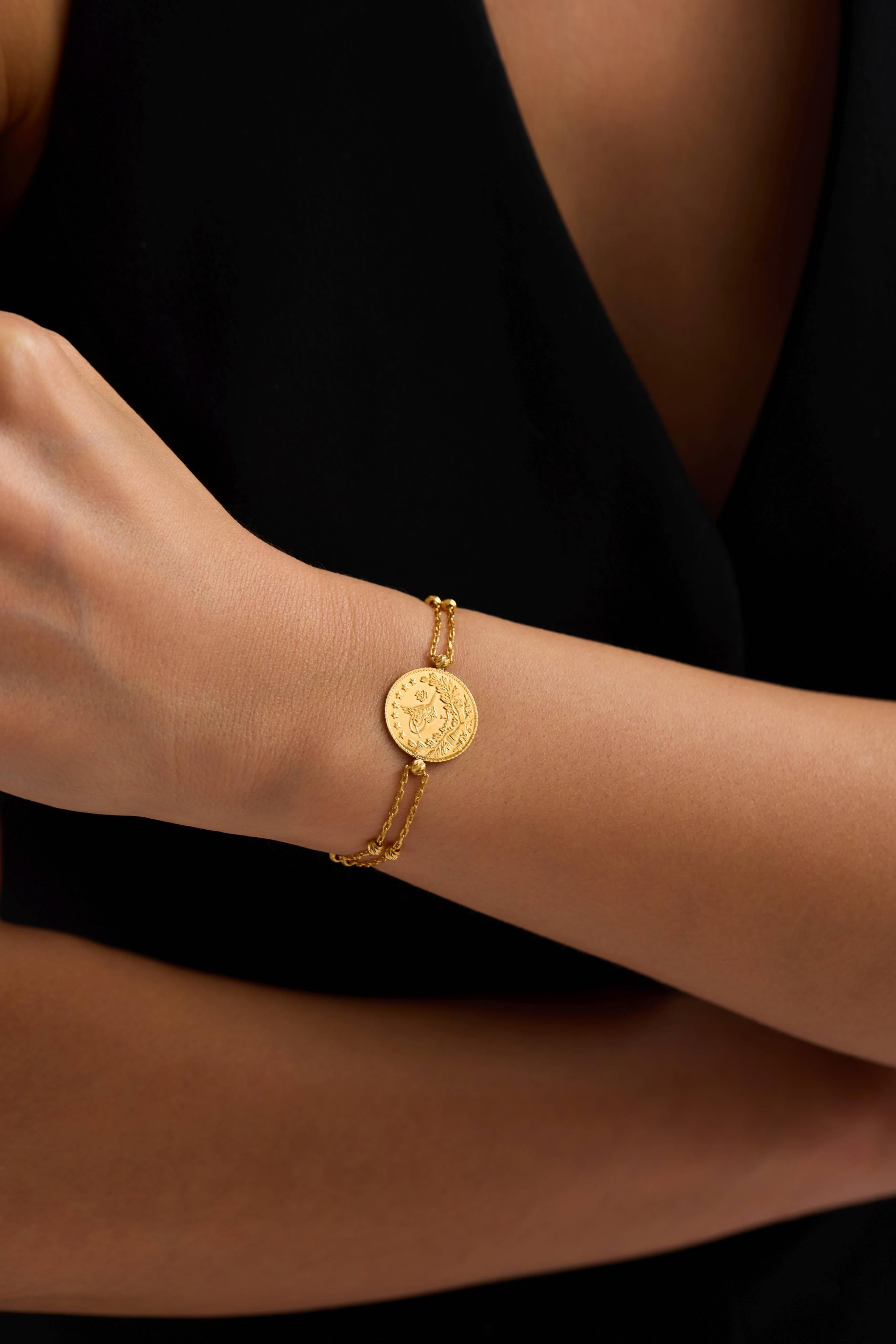 22 Ayar Yarım Reşatlı Dorika Altın Bileklik