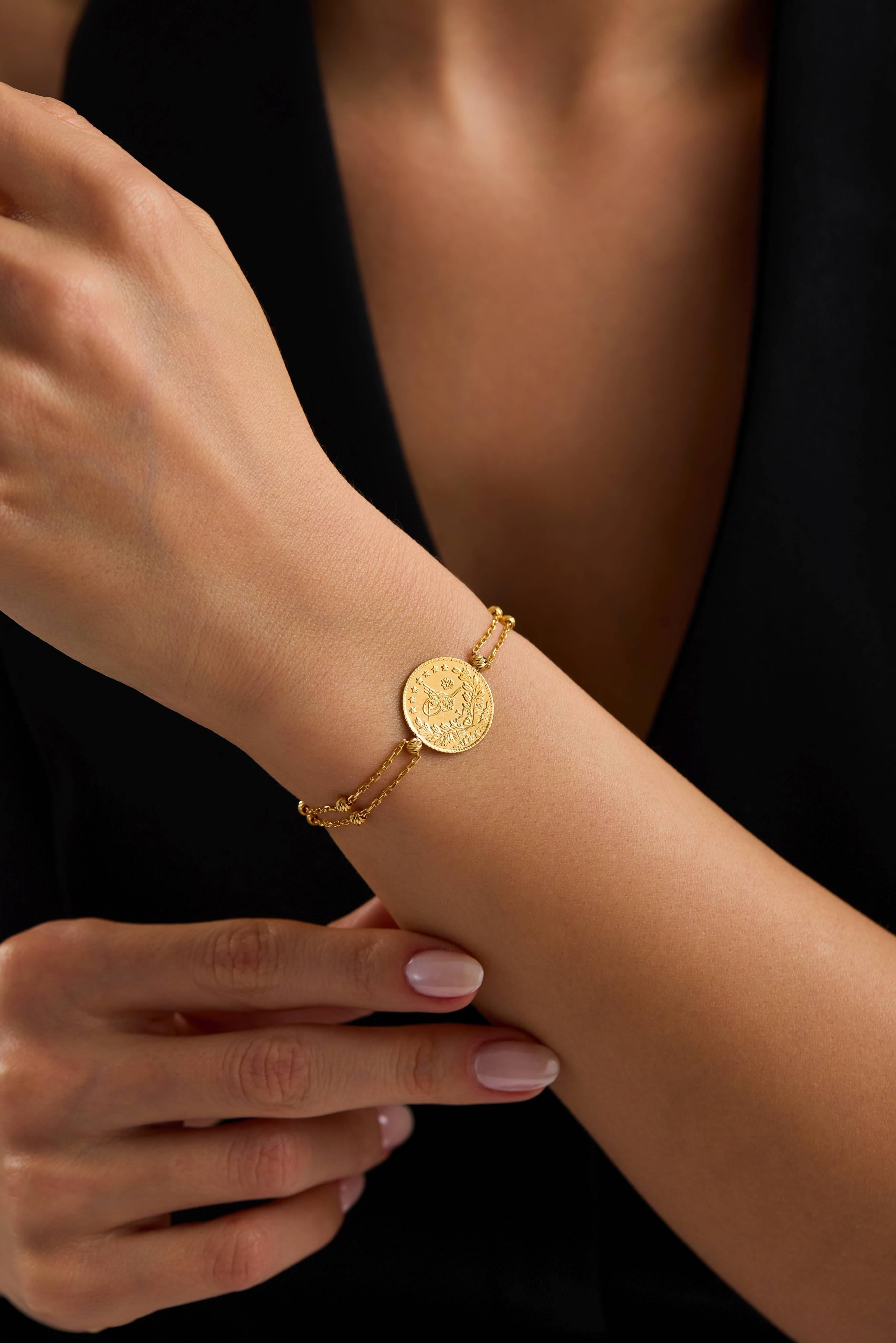 22 Ayar Yarım Reşatlı Dorika Altın Bileklik