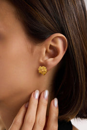 22 Ayar Yonca Altın Küpe