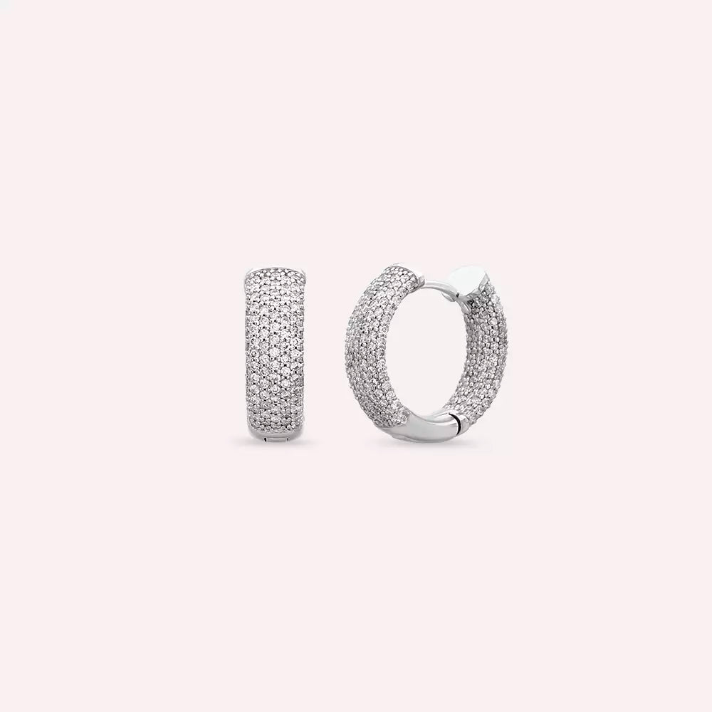 2.32 CT Pırlanta Taşlı Beyaz Altın Halka Küpe