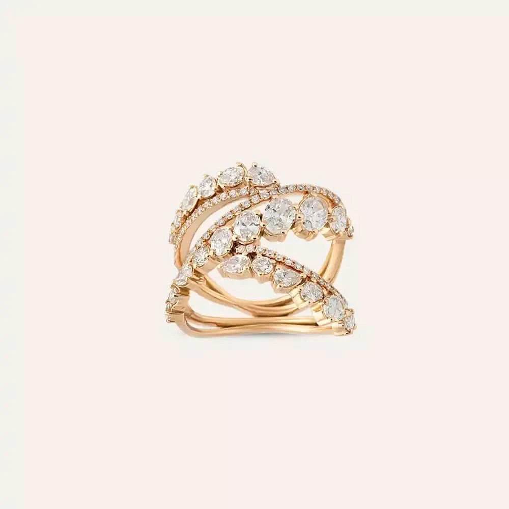 2.42 CT Oval ve Damla Kesim Pırlanta Taşlı Yüzük