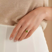 Verde 2.60 CT Peridot Taşlı Rose Altın Yüzük