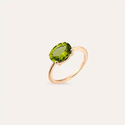 Verde 2.60 CT Peridot Taşlı Rose Altın Yüzük