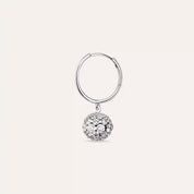 2.74 CT Pırlanta Taşlı Beyaz Altın Top Tek Küpe