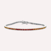 3.26 CT Multicolor Safir Taşlı Beyaz Altın Suyolu Bileklik