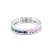 3,38 Karat Pırlanta Multi Color Safir Yüzük