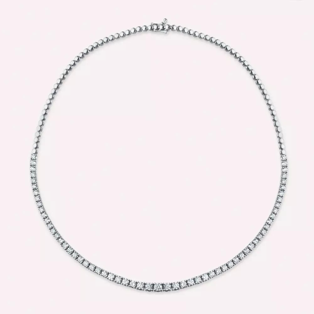 7.00 CT Pırlanta Taşlı Beyaz Altın Suyolu Gerdanlık