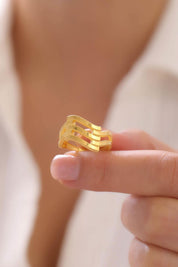 8 Ayar Ajda Kaburga Altın Yüzük