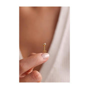 8 Ayar Altın Kalemli Vidalı Top Küpe 0,50GR 4mm.