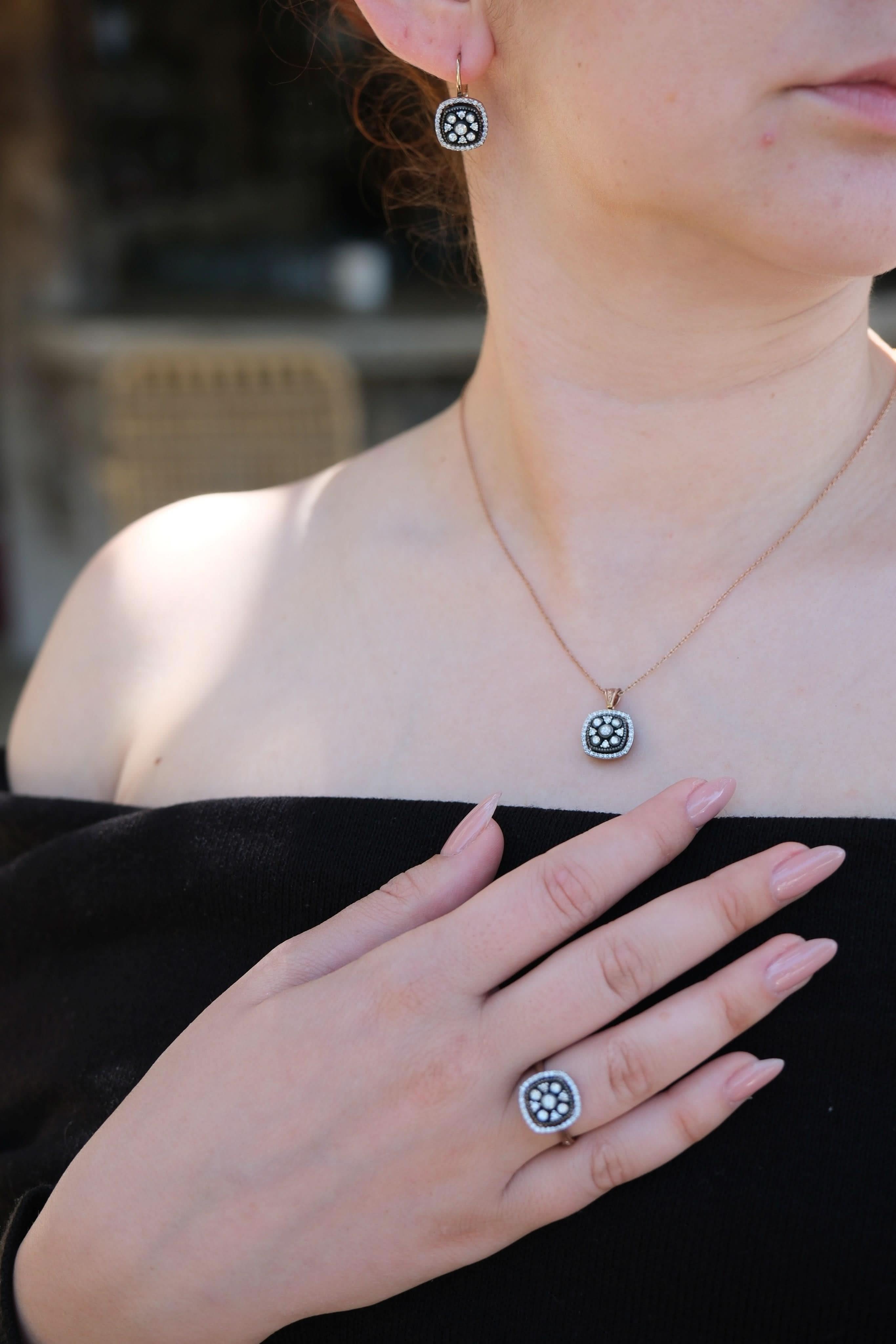 8 Ayar Elmas Altın Set