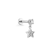 Yıldız Sallantılı Tektaş Pırlanta Piercing