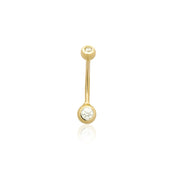 Altın Taşlı Vintage Göbek Piercing