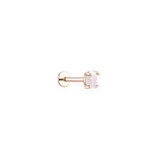 Oval Opalit Taşlı Altın Piercing