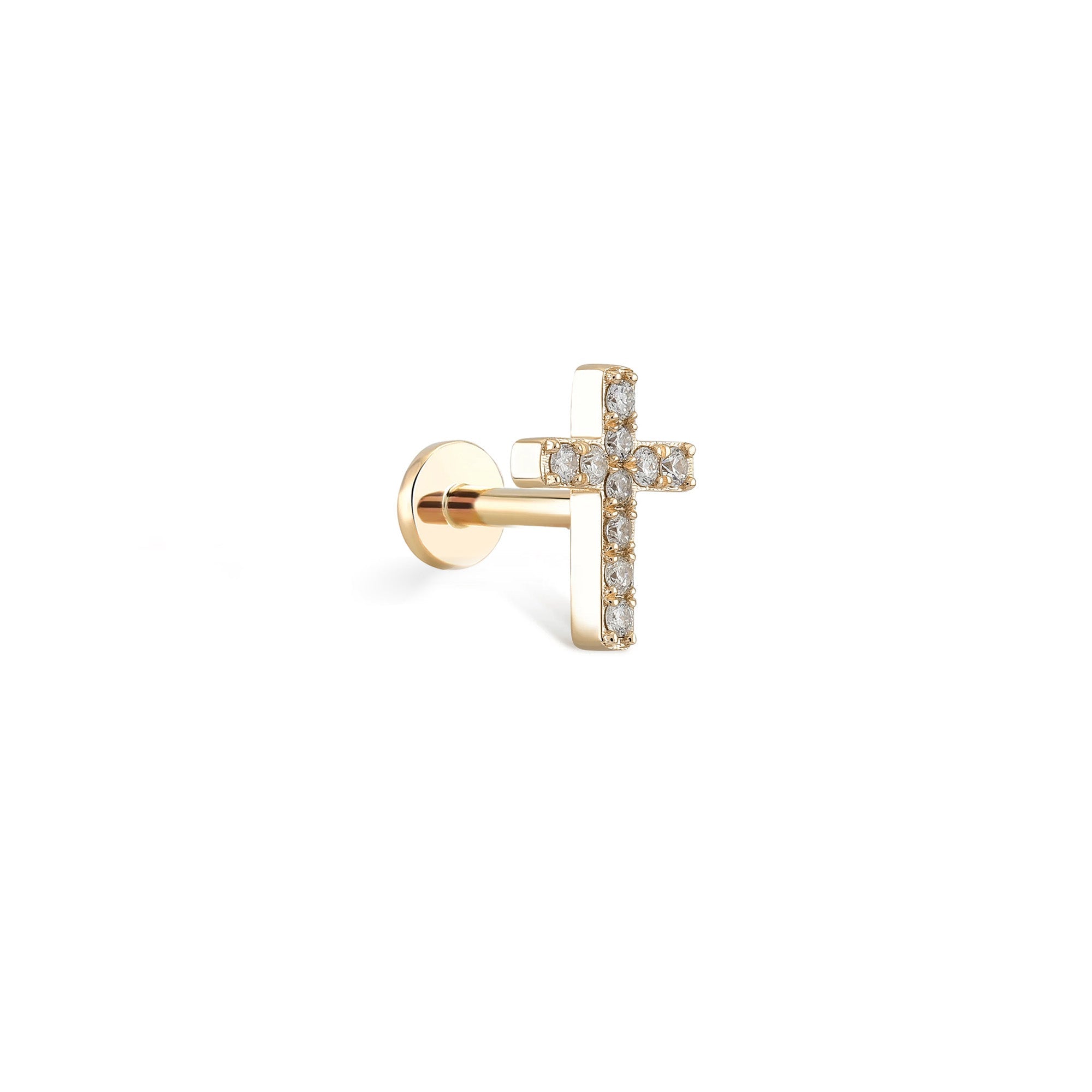 Cross Pırlanta Piercing