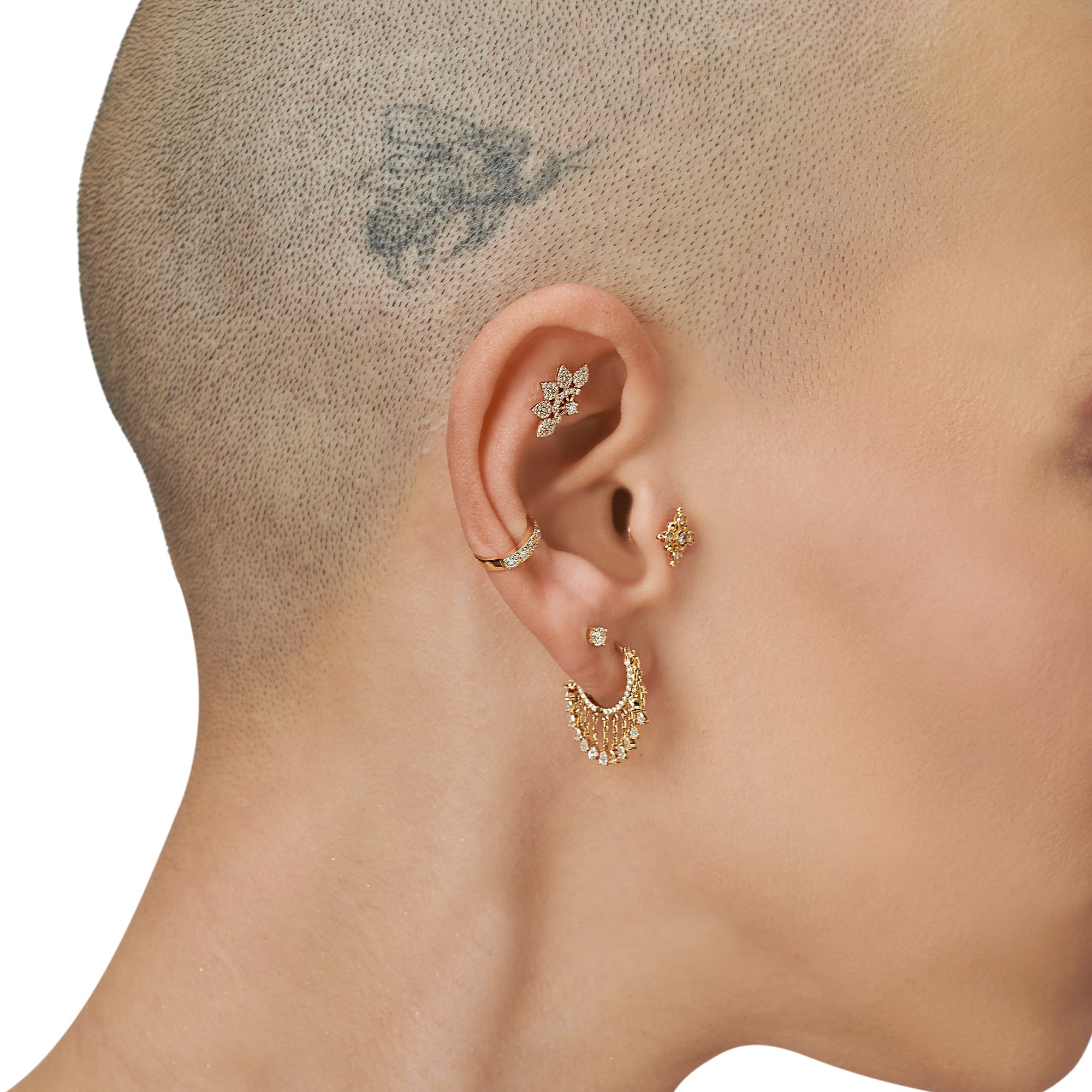 Halka Taşlı Pırlanta Earcuff