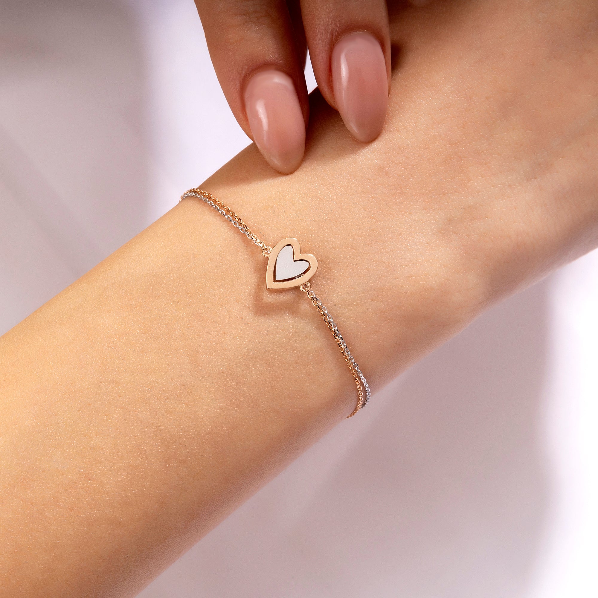 14 Ayar Altın Anne Kız Minimal Bileklik