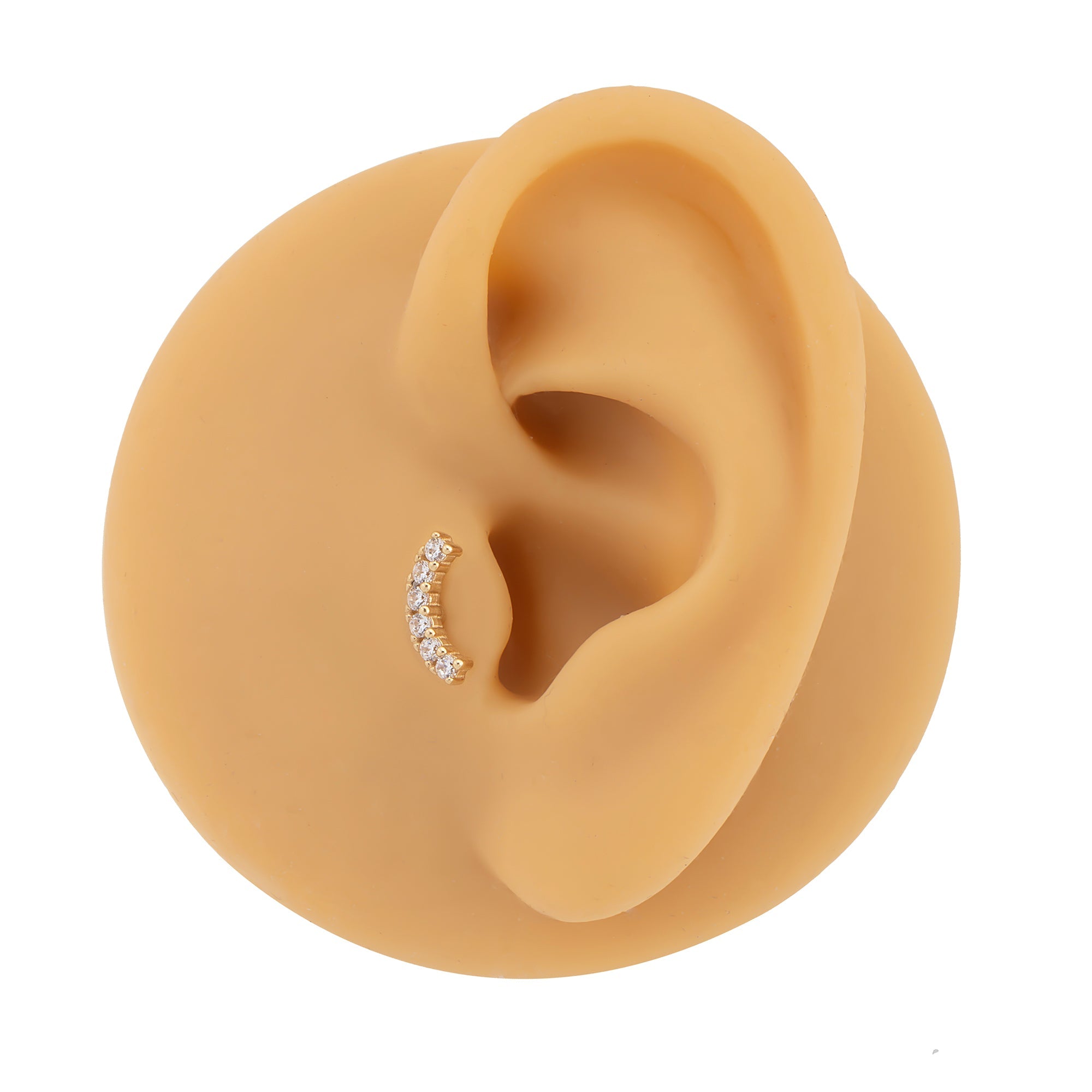 14 Ayar Altın Sıra Taşlı Trend Piercing
