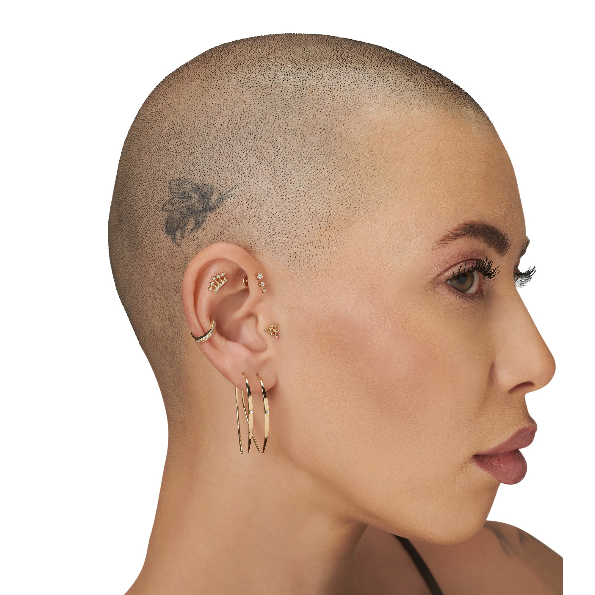 6 Taş Üçgen Pırlanta Piercing