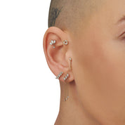 3 Taş Markiz Pırlanta Sallantılı Piercing