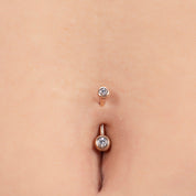 Altın Taşlı Vintage Göbek Piercing