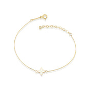 Cabaret Çiçekli Mineli Altın Bileklik