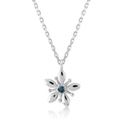 Azzuro Mavi Pırlanta Zambak Kolye