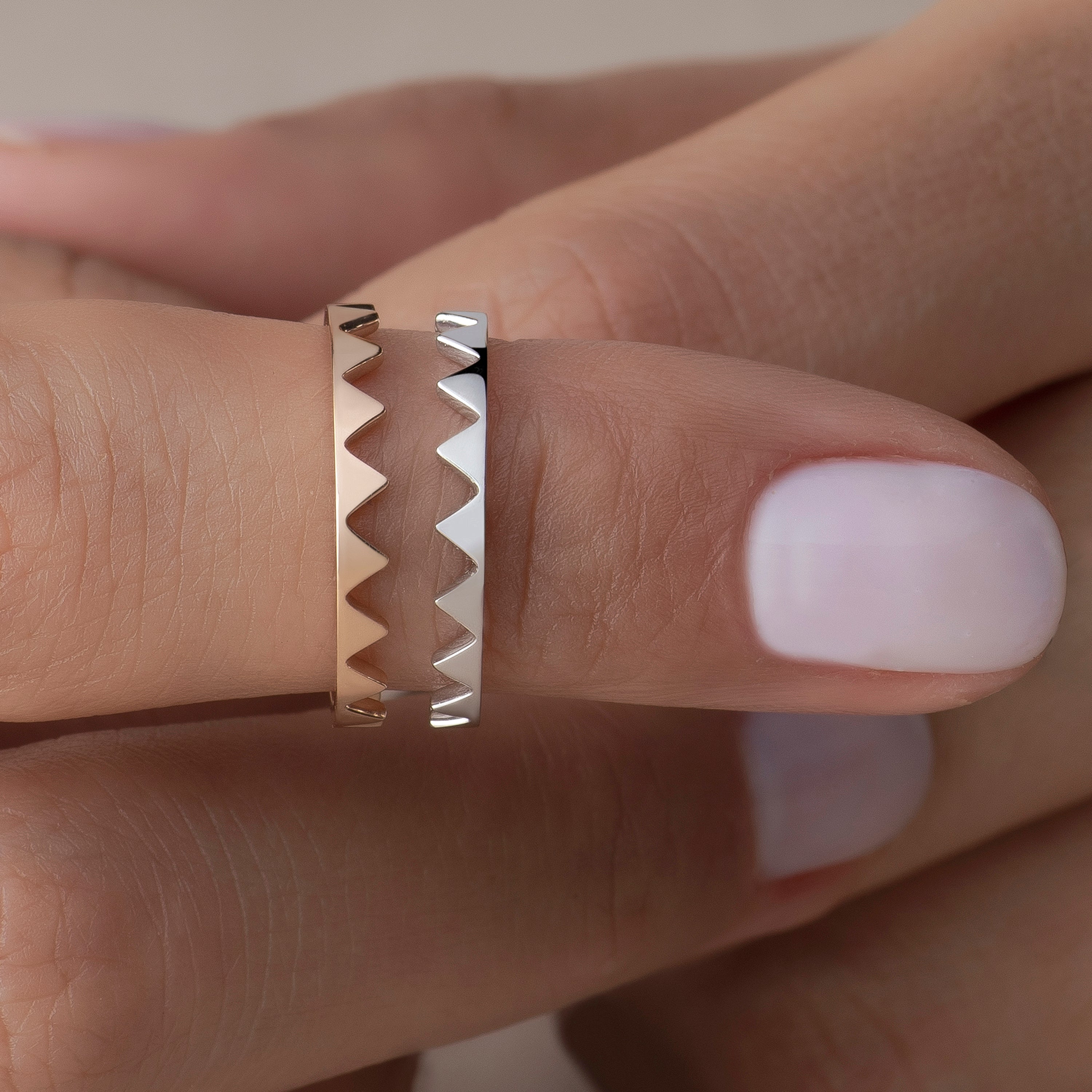 Cabaret Zigzag İkili Altın Yüzük