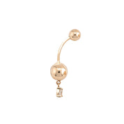 Damla Sallantılı Altın Göbek Piercingi